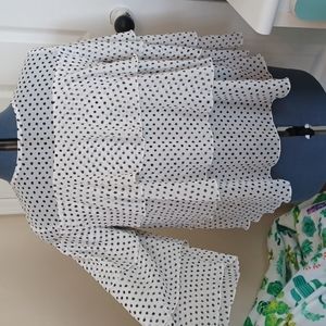 Who What Wear polka dot ruffled blouse